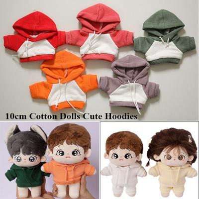Cute Handmade Hoodies For 10cm Cotton Dolls Casual Wear Sweatshirt Outfits Fashion Clothes Dolls Accessories Kids Toys