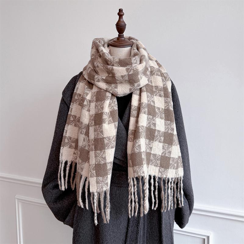 Luxury Brand Classic England Style Women Scarf Fashion Stripe Plaid Scarves Tassel Shawls Pashmina Lady Wrap Poncho Stoles