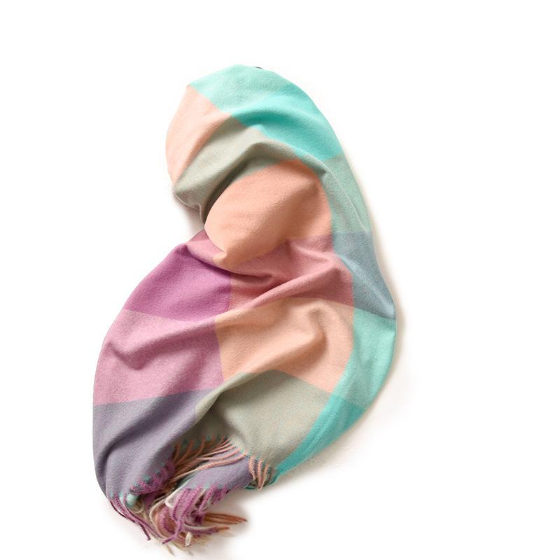 Years Women'S Scarf Striped Plaid Large Shawl Elegant Celebrity Style Autumn And Winter Warm Scarf Women'S High Sense