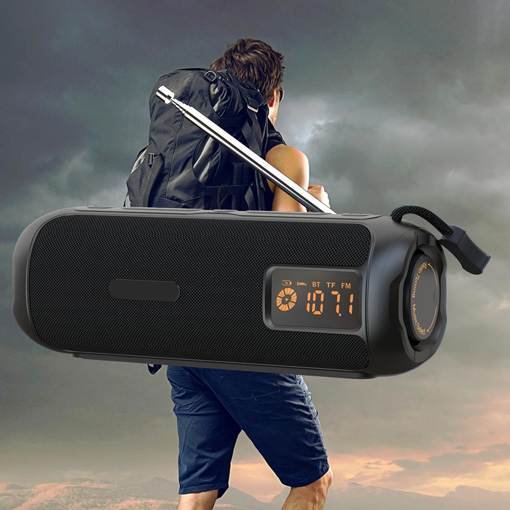 Wireless BT Speaker Portable Radio Support TF Card Rechargeable Radio for Home Kitchen Outdoor