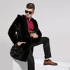 Men's European & American Fashion Mink and Rabbit Fur Long Coat