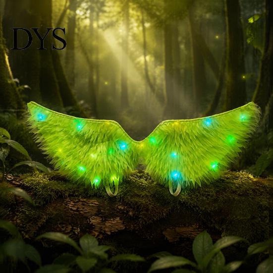 LED Costume Accessories Light-Up Angle Wing, Glowing Feather Wing for Kids Girls, Wings with Lights Fairy Props Christmas Halloween Stage Performance