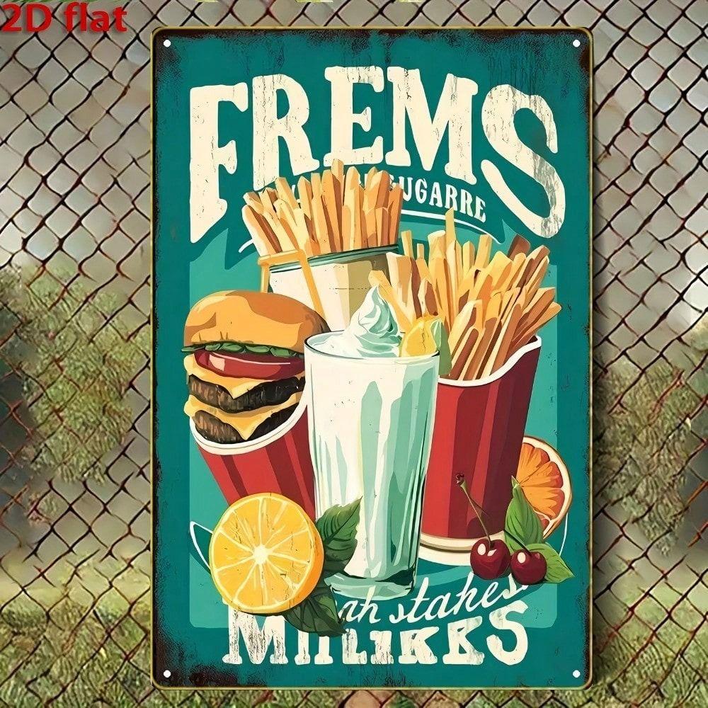 

Vintage Metal Poster Wall Decor Retro Cafe Sign Bar Restaurant Tin Art