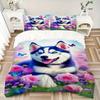 3pcs Husky Puppy Duvet Cover Set -Includes 1 Duvet Cover and 2 Pillowcases, No Quilt Core, All-Season Home Decor  Yy251111153