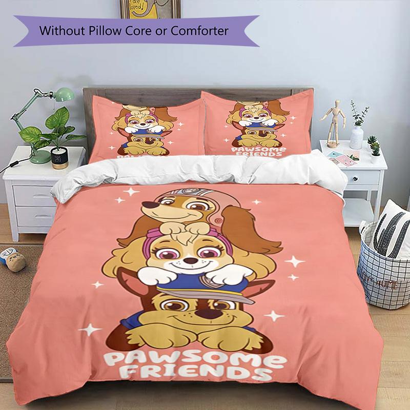 3pcs Paw Paw29 Design Cover Set - HD Printed Bedding with 1 Cover and 2 Pillowcases - Perfect for Home and Dorm Decor