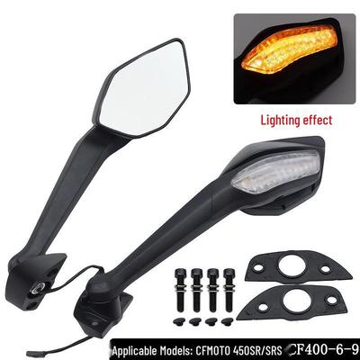 Reflective Rearview Mirror with Lights for Chunfeng 450SR/SRS CF400-6-9 Motorcycles