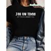 J'AI UN TDAH JE T'ECOUTE SUREMENT PAS Letter Print Plus Size Women's T-shirt, Short Sleeve Crew Neck Casual Top for Summer & Spring,