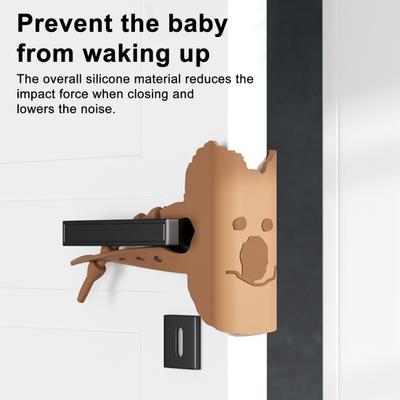 Cartoon Bear Door Closing Buffer Adjustable Silicone Door Slam Stopper Noise Reduction Bedroom Door Latch Cover Silencer Closer Cushion