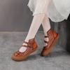 2025 Summer Retro Handmade Women's Shoes Genuine Leather Soft Bottom Mom Sandals Cowhide Hollow Out Casual Sandal Boots