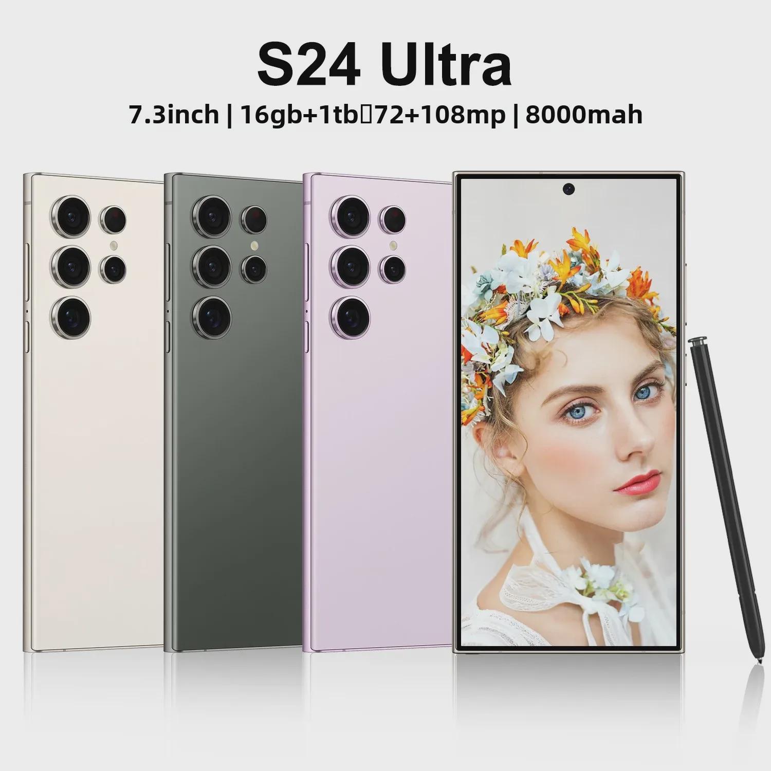 

S24 Ultra+ 4G Smartphone: 7.3 Screen, Android, 16GB RAM, 1TB Storage, International Model. US plug [Not for use in domestic]