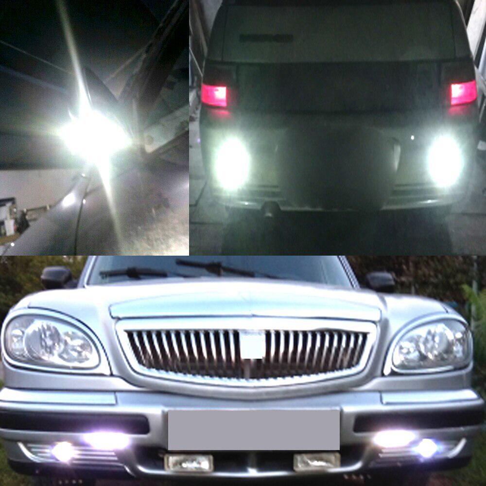 2 stk Ny 18MM bil Eagle Eye Silver Shell DRL Led Kjørelys LED 12V Backup Rygge parkeringssignal Biler Lampe