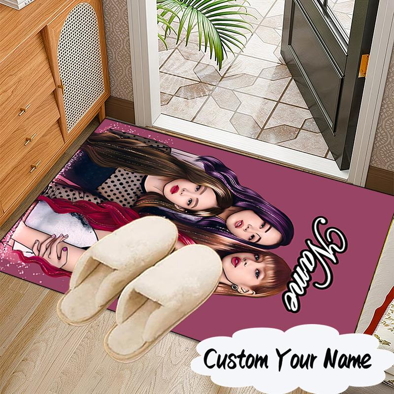 Custom Name Kpop Group Portrait Carpet, Chair Rug,Area Rug for Office Bedroom living rooms bedroom, Doormat decor Christmas fan gifts