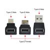 cablecc USB-Frontpanel-Header Buchse auf Stecker Motherboard Erweiterungsdaten Winkeladapter 3 Stück 3.1 Typ-E Typ-A & Typ-C USB-C