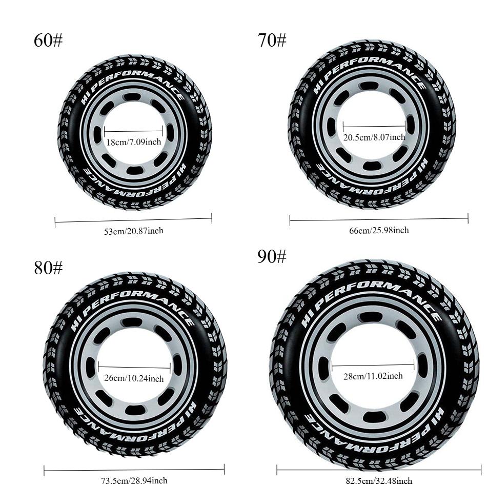 Hot Swimming Pool Floating Rings Tire Pattern Leakproof Inflatable Swim Ring Pool Rings Air Mattresses Swimming Pool Accessories