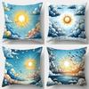 Contemporary Sofa Throw Pillow Covers Single Sided Print, Polyester 100%, Hand Wash Only, Zipper Closure