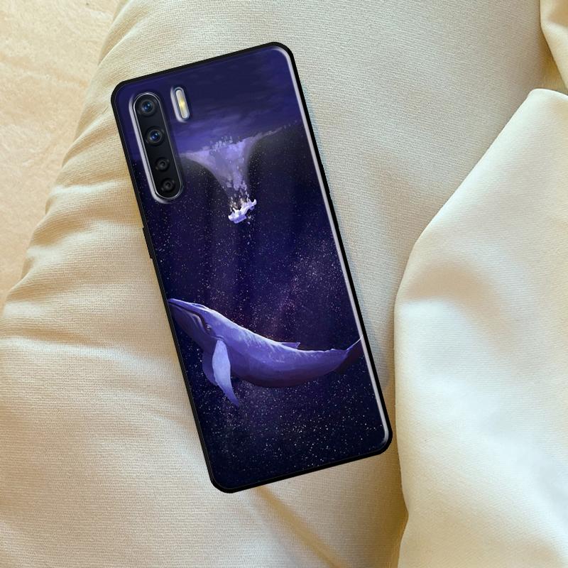 Whale Fish Wave Sea Case For Oppo A17 A94 A74 A54 A60 A40 A80 A16 A76 A96 A98 A58 A78 A18 A38 A57 A15 A5 A6 Pro