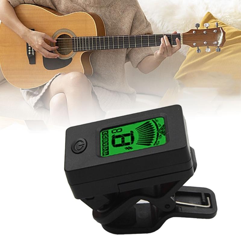 Guitar Tuners Clip On Digital Electric Tuner with 360 Degree Rotations and LCD Display, Guitar Metronome Tuner for Bass