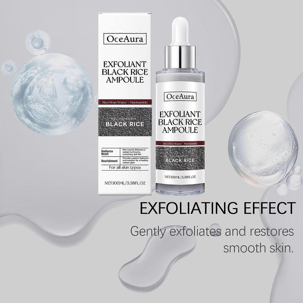 Black Rice Brightening And Exfoliating Liquid, Face Cleanser Exfoliating Ampere Facial Essence To Soften Skin