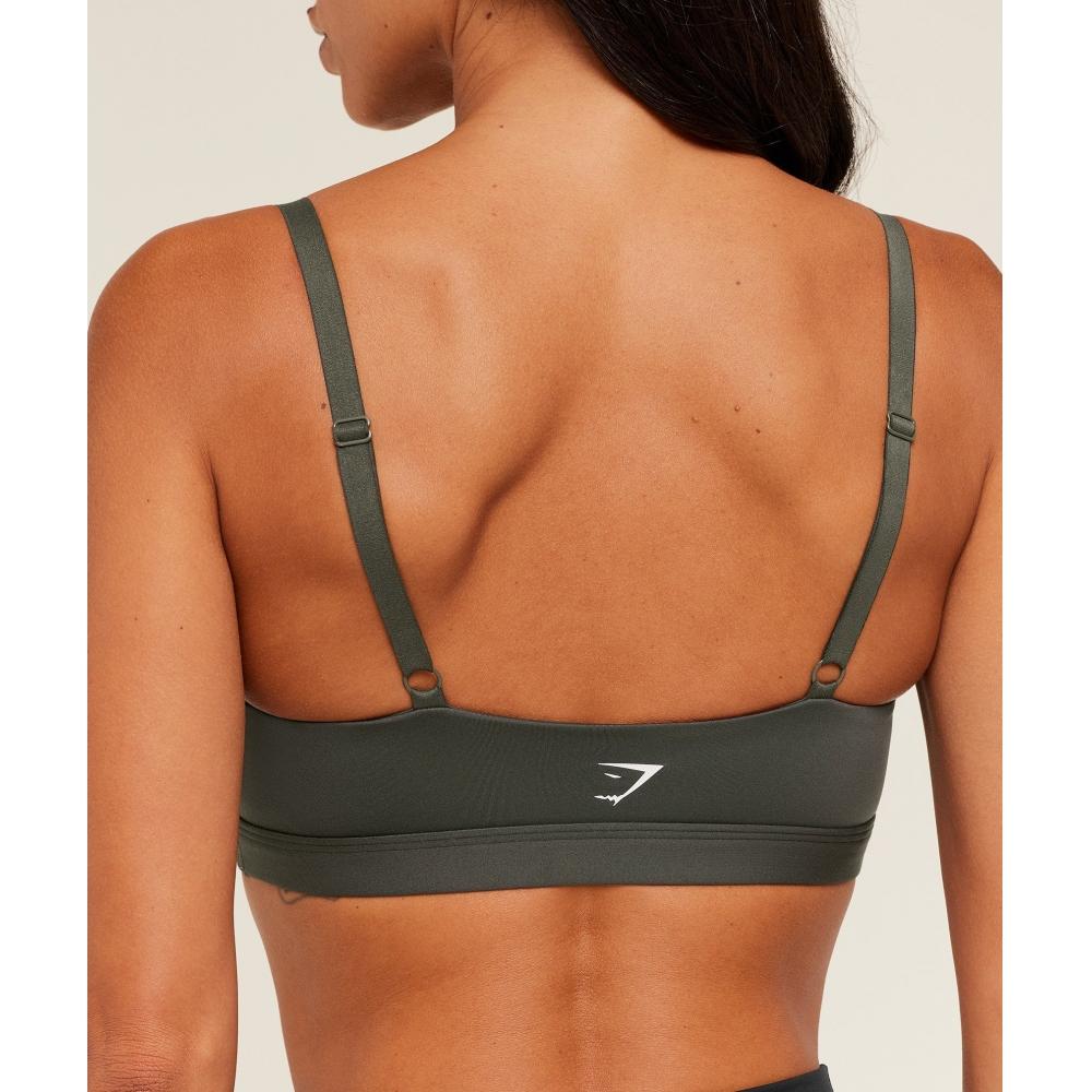 Gymshark Balcony Peekaboo Sports Bra Gs Strength Green B4b6j Ecjh