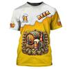 Men's Short-sleeved T-shirt Casual Sportswear Streetwear 3D Printed Beer Pattern Summer Lightweight Breathable Fabric Harajuku