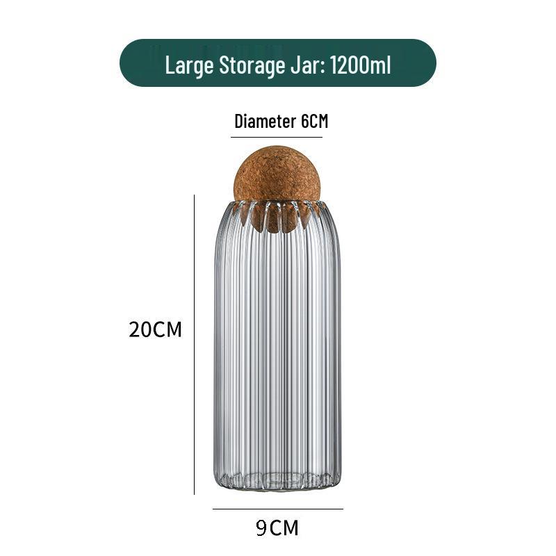 Xibi Transparent Glass Storage Jar for Coffee Beans and Grains