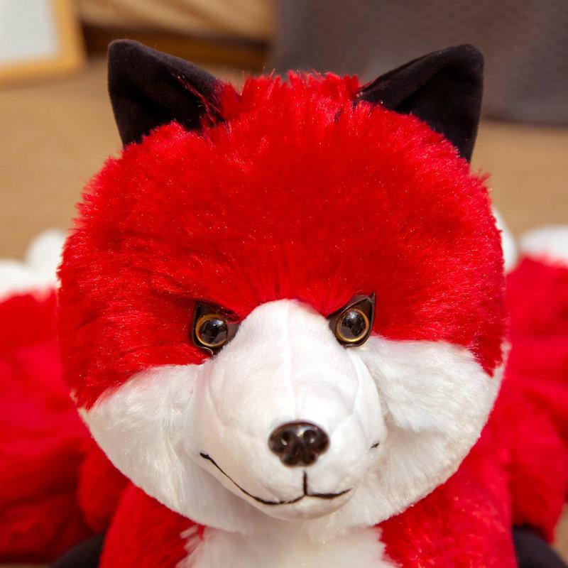 Fee Figur Neunschwänziger Fuchs Plüschtiere Stofftier Neunschwänziger Roter Kitsune Puppen Kreatives Geschenk Lebensechte Fuchs Tiere Dekor Spielzeug