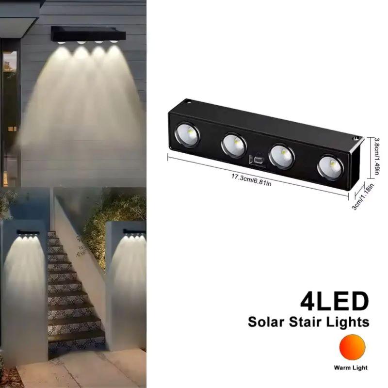 Solar Wall Light 4/8leds Outdoor Waterproof 1/2PCS Garden Light Balcony Staircase Fence Atmosphere Decorative Lighting