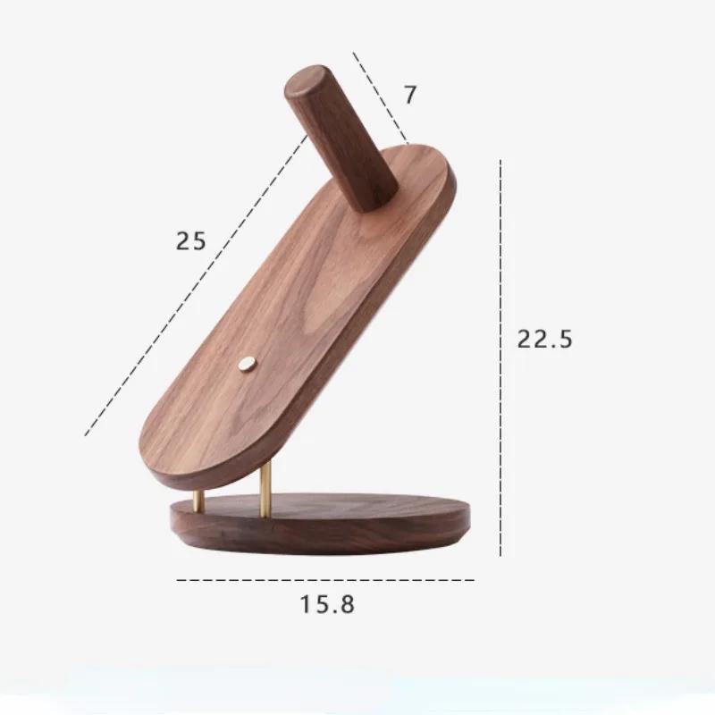 1 Pcs Walnut Wood Bathroom Storage Rack - Wall Mount/Hair Dryer Holder For Dyson Supersonic, Desktop Hairdrier Organizer Shelf