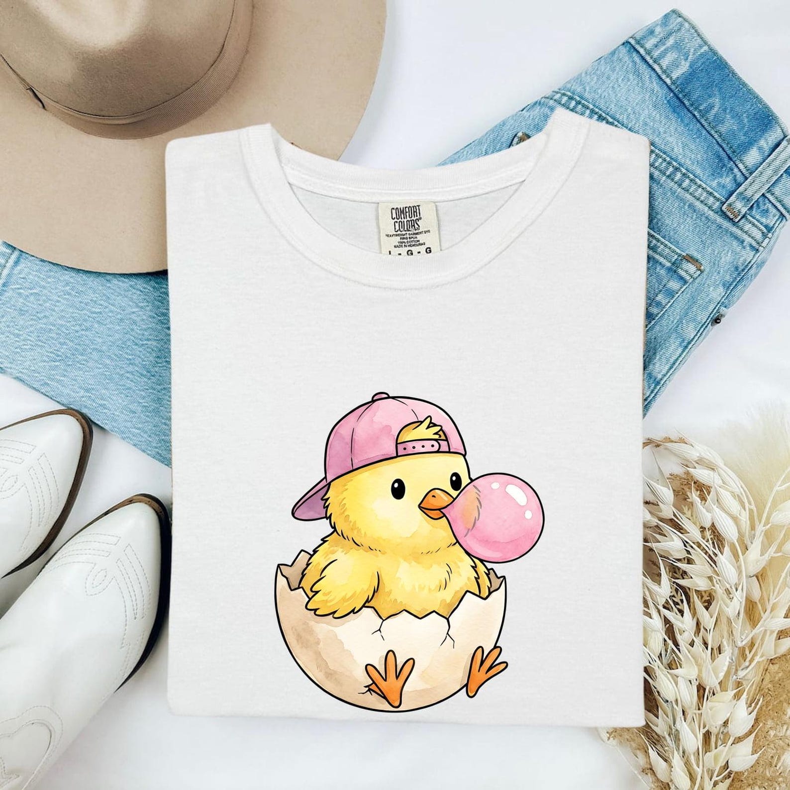 Baby Chick Shirt Easter Animal Gift Women Cute Tee Chick T-Shirt Easter Fan Chickadee Tshirt Cute Animal Graphic Watercolor Baseball Cap 3XL
