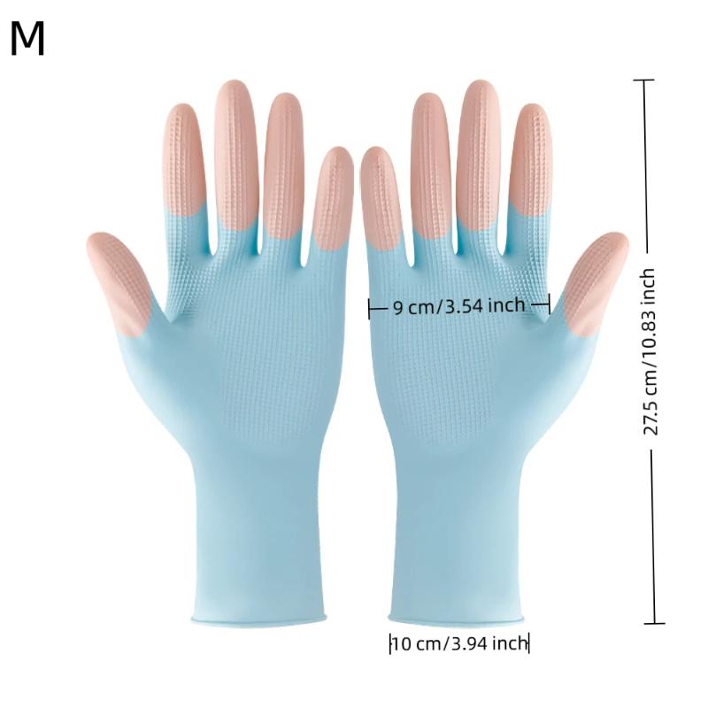 1 Pair Colorful Household Cleaning Gloves, Kitchen Dishwashing Gloves, Non-Slip Household Gloves, Suitable For Small Large Hands
