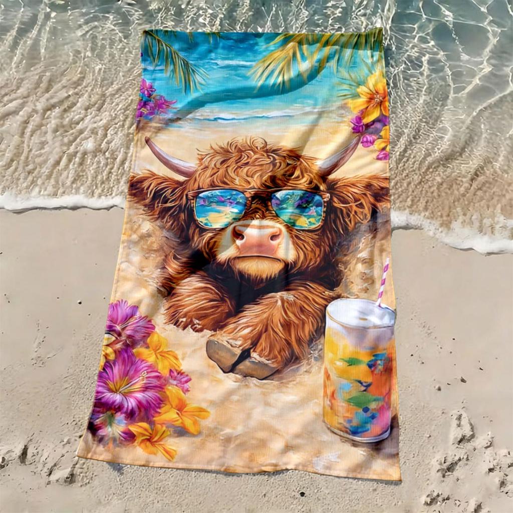 Luxury Oversized Beach Towel Soft Lightweight Microfiber Strong Wrapping Pattern for Pool Yoga Machine Washable Polyester