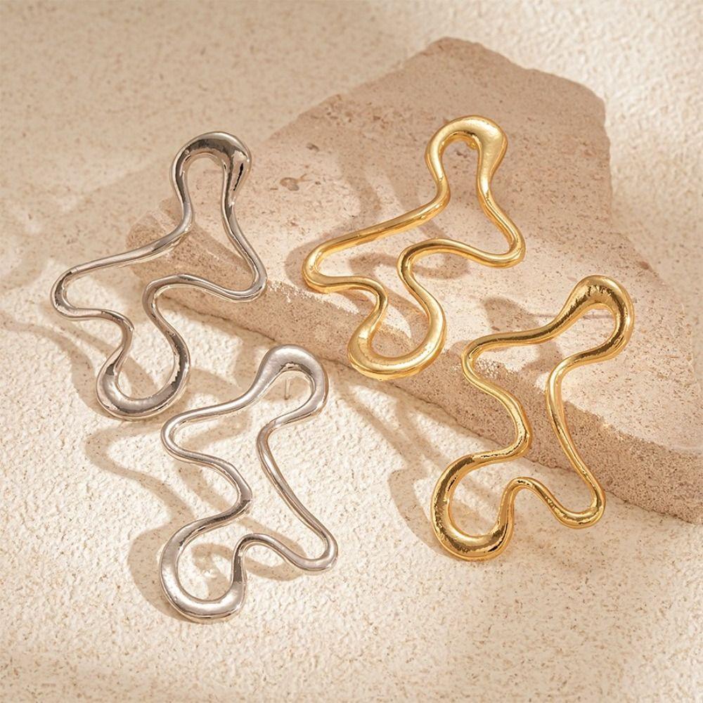 Hollow Geometry Geometric Earrings Minimalist Design Stud Earrings  Daily Wear