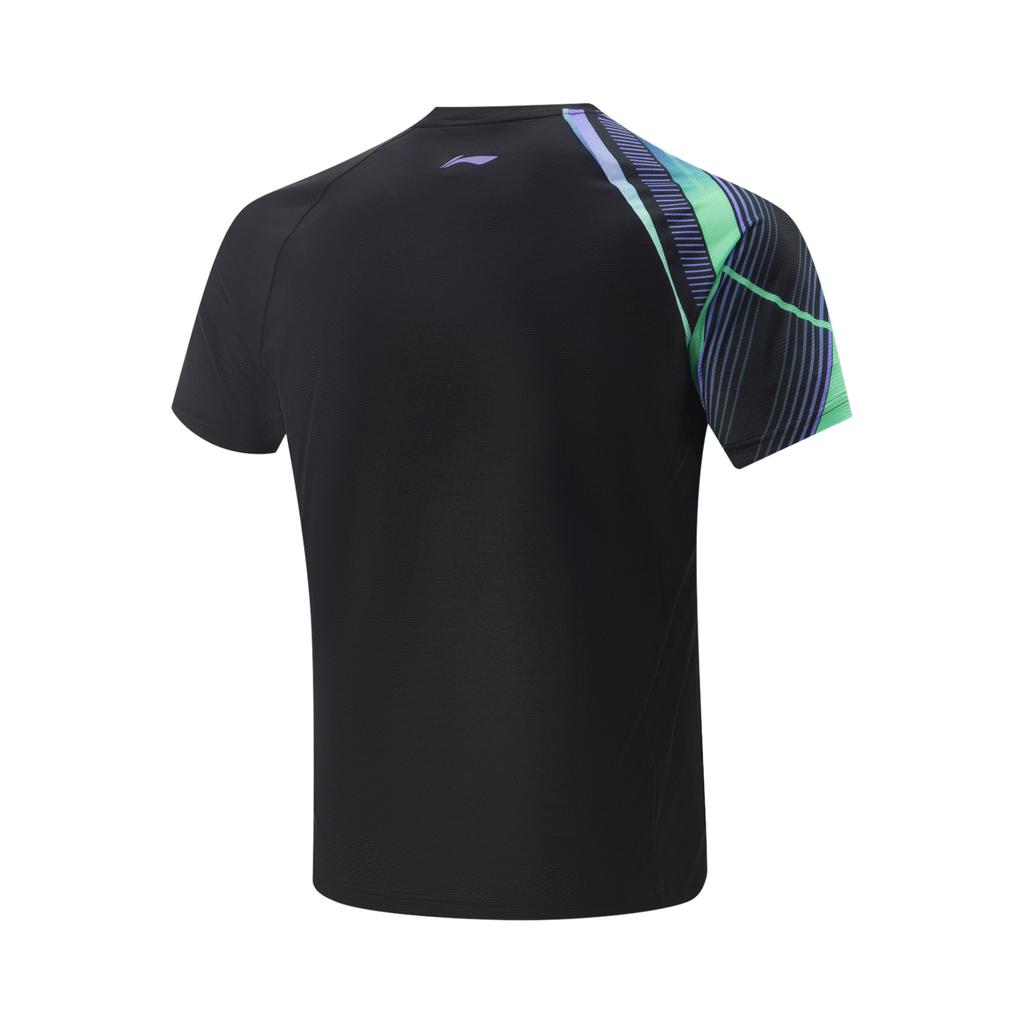 Li Ning Table Tennis Series Sports Comfortable Breathable Short Sleeve T-Shirt Unisex Tops Black AAYV119-1