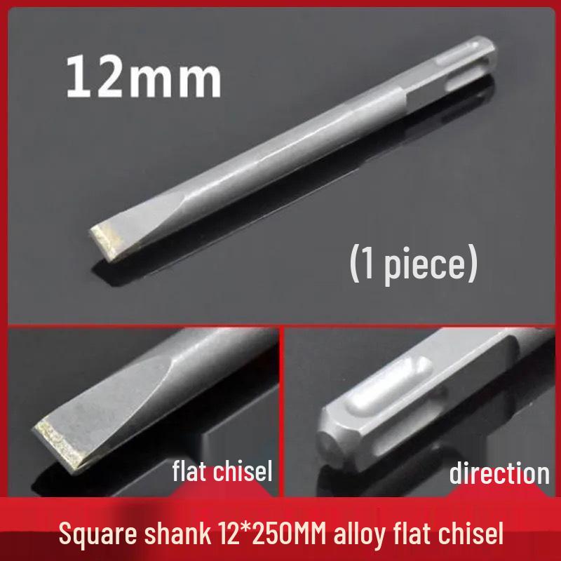 Elektryczny zestaw dłut udarowych: Uchwyt sześciokątny i kwadratowy, Szpiczaki i płaskie dłuta do rowkowania betonu i ścian