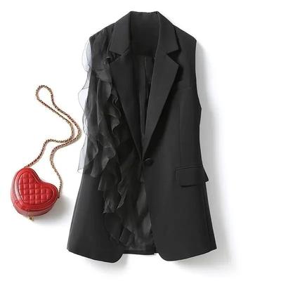 Vest for Women Versatile Sleeveless Long Vest Casual Retro Loose Sleeveless Blazer Vest Top