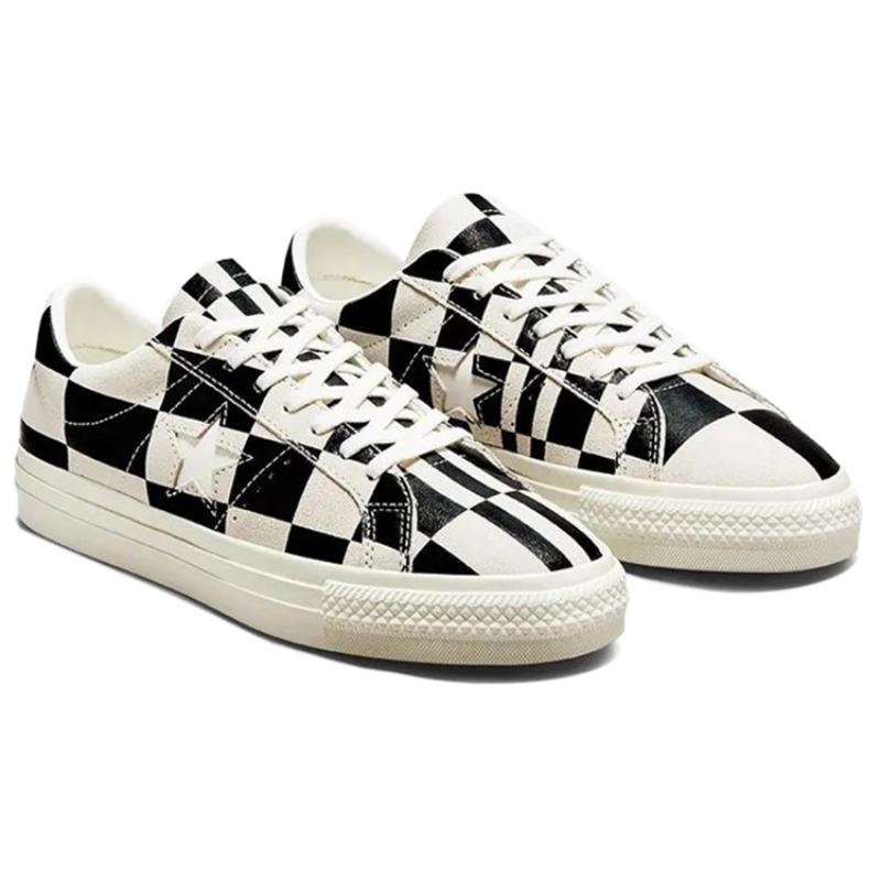 Converse One Star Ox Blocked Warped Board Black Low-Top Board Shoes Unisex Black & White