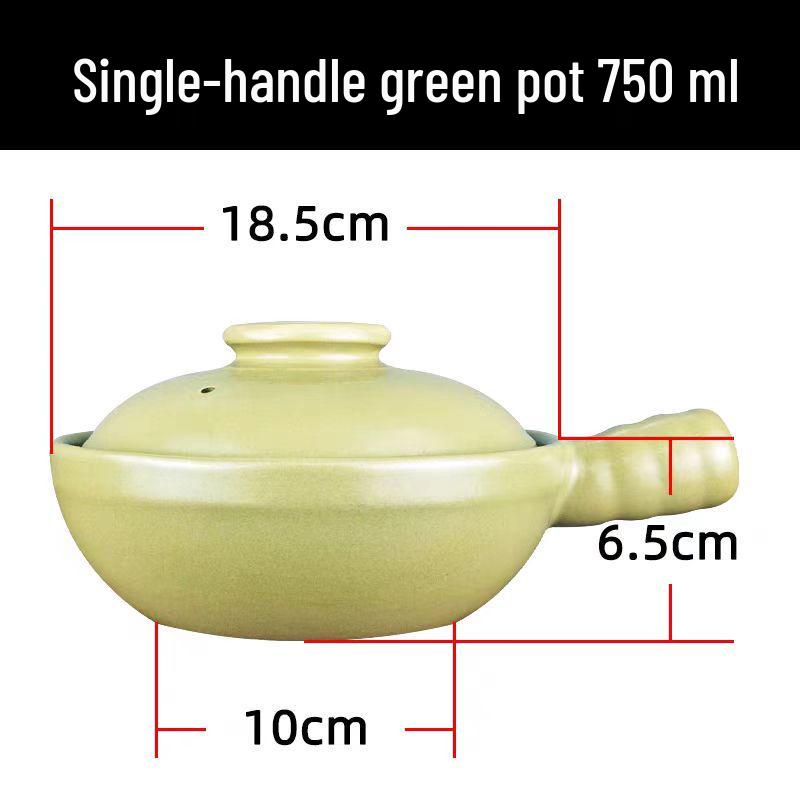 High-Temperature Resistant Unglazed Single-Handle Earthenware Clay Pot for Rice and Noodles