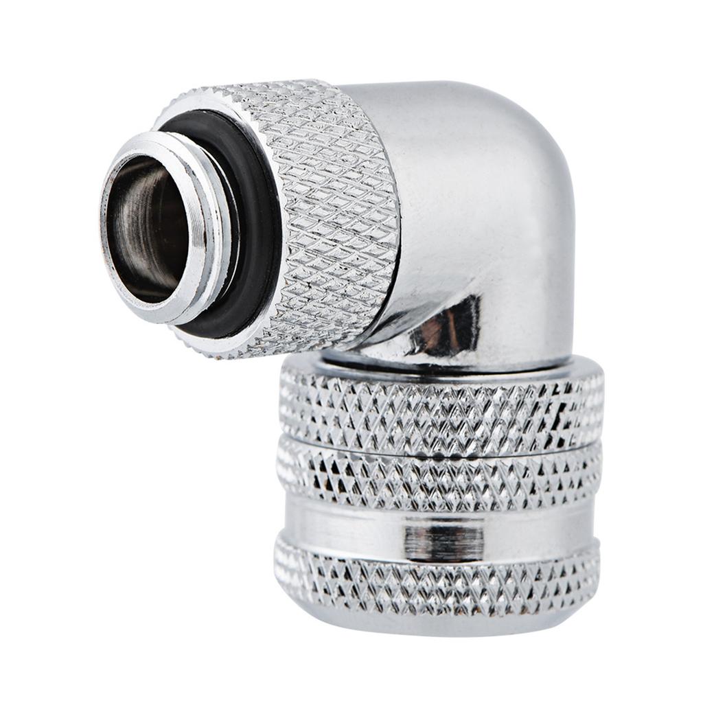 PC Water Cooling Two touch Fitting G1Celsius4 Thread 90 Degrees Elbow Connector for 14MM Tube Black