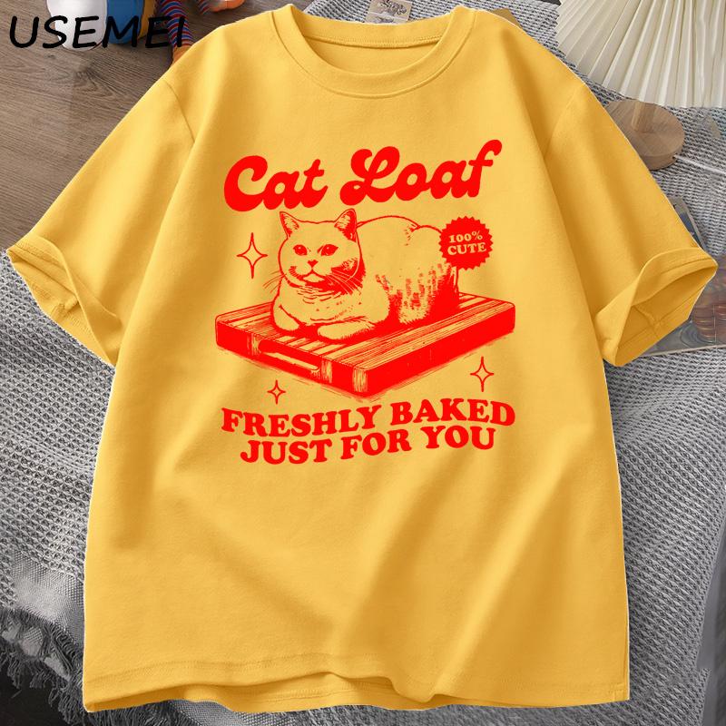 

Funny Cat Loaf Tshirts Unisex Women Retro Tshirts Cat Lover Graphic Tees Unisex Summer Cotton Short Sleeve T Shirt Streetwear 4XL