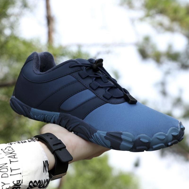 Winter new five-finger warm velvet cotton shoes outdoor sports running light cycling shoes couple shoes