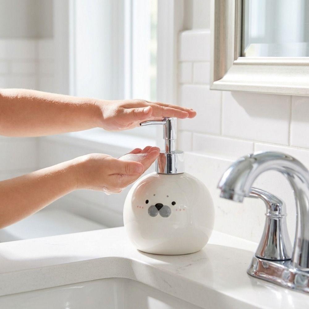Pump Style Seal Liquid Soap Bottle Cute Seal Head Lotion Dispenser Shower Gel Dispenser Kitchen