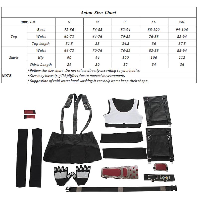Ff Vii Tifa Cosplay Costume Ff7 Remake Game Cosplay Costume Halloween Sexy Overalls Skirt Gloves Stokings