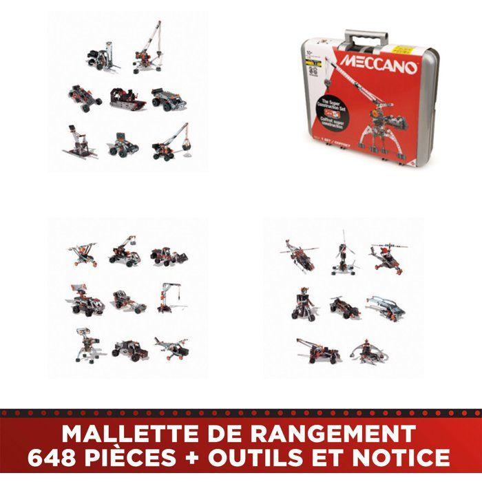 Meccano Construction Set - Metal - 638 Pieces - 10 Years + - 25 Models + Case