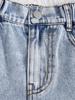 Girls' Casual Distressed Washed Denim Shorts – Summer Style (Single Item)
