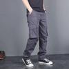 Men's Black Straight Leg Cargo Pants Casual Streetwear Trousers
