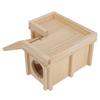 Hamster House Multi Rooms Wooden Hideout Tunnel Toy Small Pet Hut with Ladder for Golden Bear
