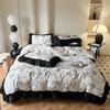 Black Lace Princess Wind French Washed Cotton Four-piece Quilt Cover Quilt Cover Sheet