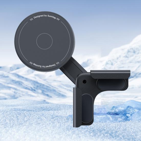 Mobile Phone Holder 360-Degree Rotation Magnetic Car Mount Clip-on Phone Mount Ultra-Stable Shock Absorbing Phone Stand for Safe Driving