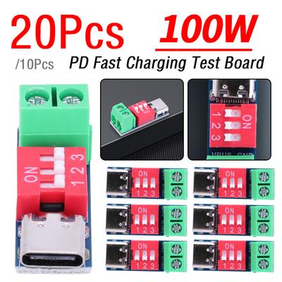 10/20Pcs PD Fast Charging Test Board 5-20V Adjustable Charger Power Delivery Boost Module USB Type-C Power Supply Accessories