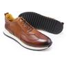 Casual Leather Shoes Men'S Cowhide Lace-Up Fashion Pointed Breathable Shoes Thick-Soled Embossed Trendy Shoes Men